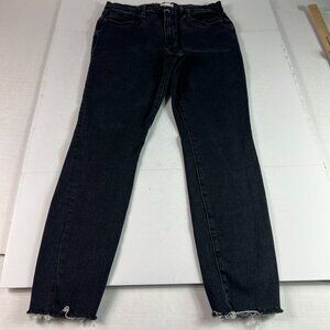 Good American Jeans Women's 31x28* Good Legs Skinny Black Raw Hem Denim Tag 30